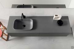 Faber 70 built-in countertop washbasin in Corian deep cloud