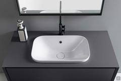 Movado 58 built-in countertop washbasin in glossy white ceramic