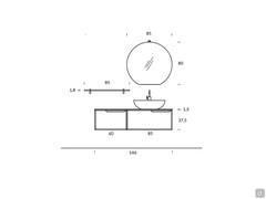 Bathroom cabinet with basin and mirror N99 - Specific dimensions