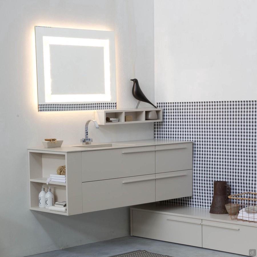 N53 - Atlantic bathroom vanity with drawers and open end element