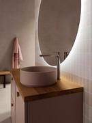 Round countertop washbasin in Minera-Kolor, available in different colors for total customization of the N110 Frame composition