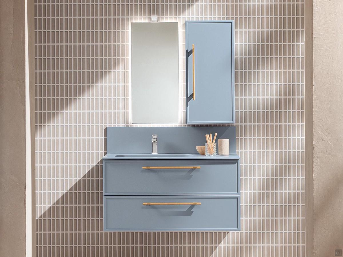 Under-sink cabinet with integrated basin Frame Consolle, customizable with double-drawer, single-drawer or door fronts