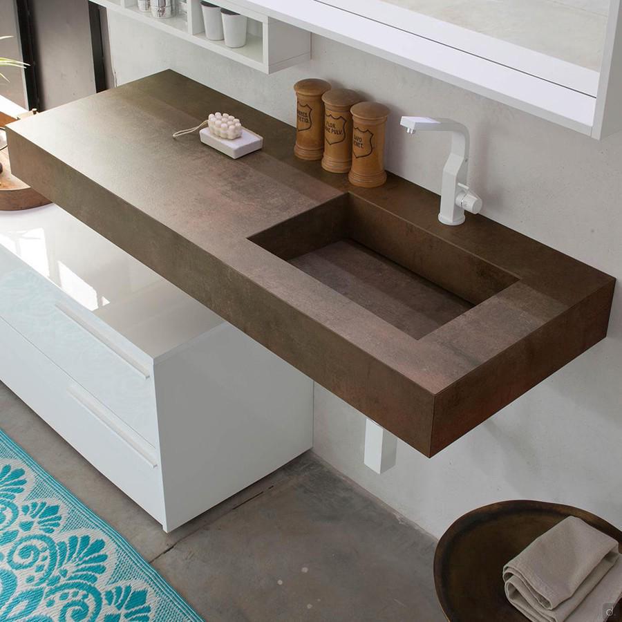 Atlantic large shelf with integrated washbasin