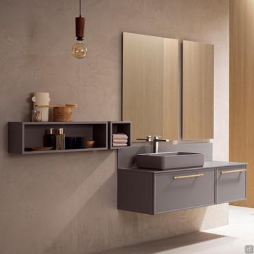 Bathroom cabinet with off-center basin N100 Frame