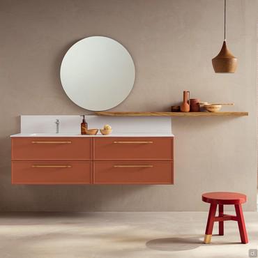 Mobile bagno con mensola in legno N104 - Frame