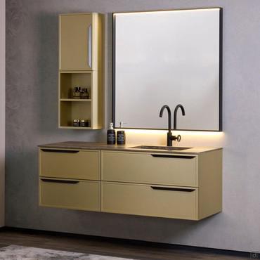 N114 Bathroom cabinet with stoneware top and basin 