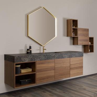 N68 Atlantic 2-metre bathroom vanity with integrated basin