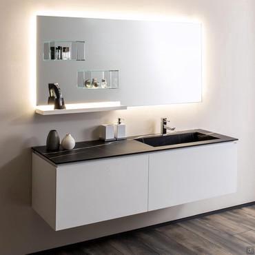 Vittoria 01 tailor-made bathroom vanity with HPL integrated sink