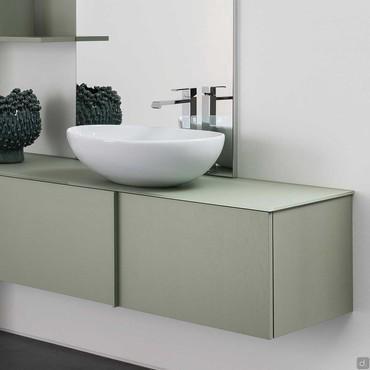 Atlantic D.45 bathroom unit with countertop washbasin and cod.16, full-height, vertical handles