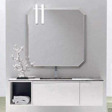 Wall-mounted bathroom cabinet with stoneware top N94 Atlantic