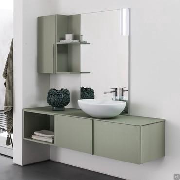 Bathroom furniture with basket and open compartment N86 Atlantic