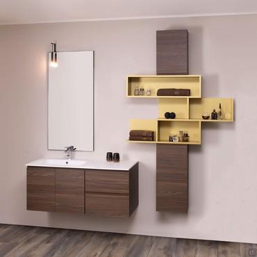 Wall-mounted bathroom cabinet with console basin N96