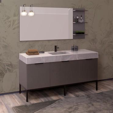 Floor-standing bathroom cabinet with integrated basin N97 Atlantic