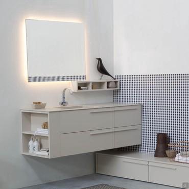 N53 - Atlantic bathroom vanity with drawers and open end element