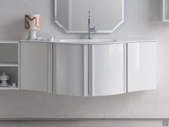 Atlantic curved bathroom cabinet with double curved end caps at both ends, configuration that can be realised with the dedicated tab in the configurator and in the alternative products at the bottom of the page