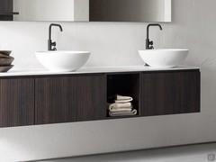 Double all-out Atlantic base unit with Roma basin and Tekor top, interspersed with an open element with single top