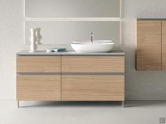 Atlantic countertop washbasin base unit p.50 flanked by a two-drawer base unit made from a single HPL laminate top