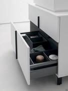 Detail of drawer h.37,5 cm, completed by optional organisers in orion grey finish