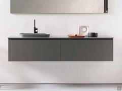 Atlantic bathroom cabinet with drawer h.37,5 cm in wood-effect melamine 271 Reflex Carbon (washbasin model not available)