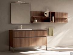 Bathroom cabinet with Atlantic built-in basin in the floor-standing version on 20 cm high feet, which give impetus to the entire composition 