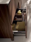 Detail of Legrabox drawers with slim sides and internal organiser in canaletto walnut (optionally available)