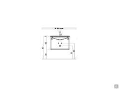 Example of drain placement on a basin base h.50 cm