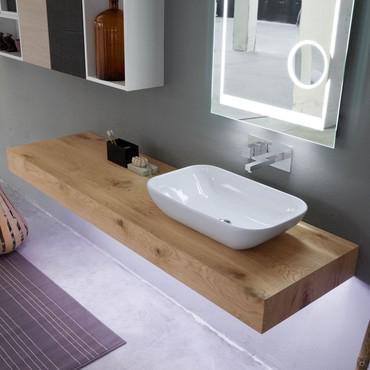 Wall-mounted shelf for bathroom with Atlantic washbasin