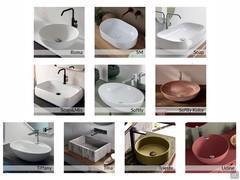 Overview of available washbasins for the Atlantic allround shelf. A selection of the washbasins shown here is available on depths p.38 and p.46, please refer to the Configurator for details. Part 4/4