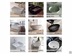 Overview of available washbasins for the Atlantic allround shelf. A selection of the washbasins shown here is available on depths p.38 and p.46, please refer to the Configurator for details. Part 1/4