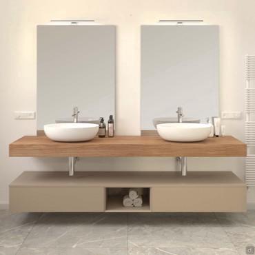 Duetto Customised Bathroom Shelf with Double Countertop Sink