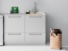 Oasis laundry-room base unit with deep drawer and bottom drawer in Reflex Pearl melamine 