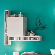 Atlantic modern bathroom wall unit - 1 drop-down door model cm 50 h.50 with 552 Hielo ashwood melamine finish (finish not available)