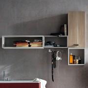 Atlantic modern bathroom wall unit - 1-door model - cm 35 h.75 - with 808 Bruges oak melamine finish (finish not available)