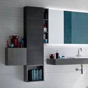 Atlantic modern bathroom wall unit combined with products from the same collection