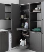 Oasis laundry-room column cupboard with pull-out trays