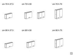 Oasis wall cabinets for laundry room - available models with width of 70 or 90 cm