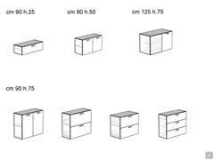 Laundry cabinet unit Oasis - available models with width cm 90 and 125 (corner)