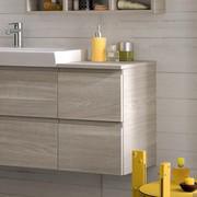 Atlantic D.37 modern bathroom cabinet with reduced depth - Special melamine finish with recess handles