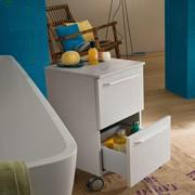 Atlantic bathroom trolley with drawers - 625 Avenue herringbone melamine finish (finish not available)