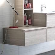 Atlantic D.37 modern bathroom cabinet with reduced depth - Special melamine finish with recess handles