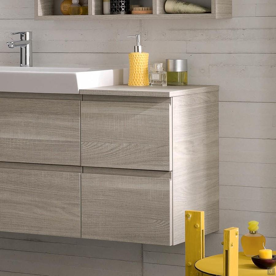 Atlantic D.37 modern bathroom cabinet with reduced depth - Special melamine finish with recess handles