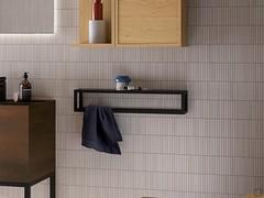 Atlantic / Frame Metal shelf with towel holder crossbar, ideal next to a basin base unit