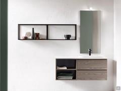 The Atlantic / Frame metal shelf gives any bathroom composition a modern, industrial look