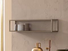 Atlantic / Frame Metal shelf, in brushed aluminum version with double smoked glass shelf