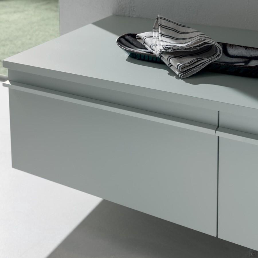 Base unit with 1 drawer in matt lacquer (H9 Lichene) with matching top