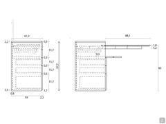 Specific Measurements - Chest of drawers with pull-out ironing board 