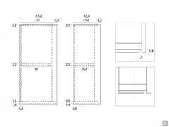 Diagram of the external and internal depths of the Wide laundry modules, which are available in both the standard 61.2 cm version and the shallow 43.8 cm version