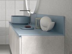 Top for Atlantic, Frame or Oasis base units, here with 51 cm depth in matt lacquered 02 cerulean finish