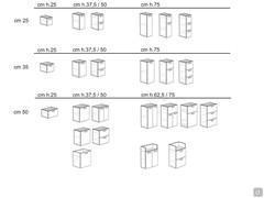 Atlantic base p.37 widths cm 25 / 35 / 50 - model plan in various heights