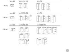 Atlantic base p.50 widths cm 25 / 35 / 50 - model plan in various heights